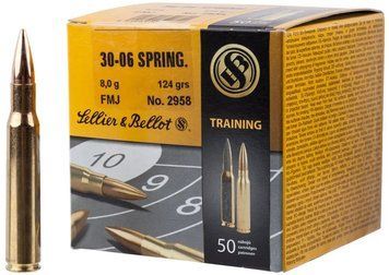 Патрон Sellier & Bellot кал. 30-06 куля FMJ маса 8 г/124 гран. Поч. швидкість 944 м/с.