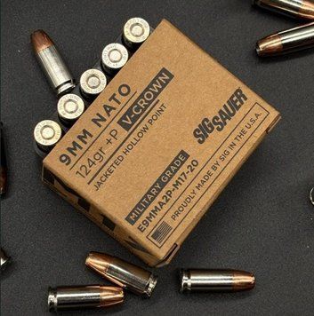 Патрон нарізний Sig Sauer 9х19 Luger P Elite V-CROWN M17 JHP 124Gr (8,07 г)