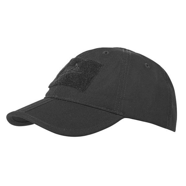 Бейсболка з velcro Helikon Folding PolyCotton Rip-Stop - Black