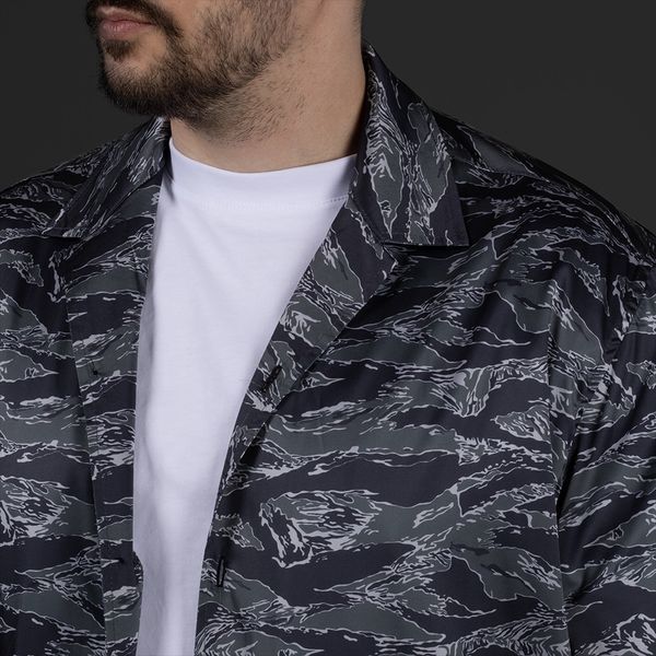 Гавайская рубашка GIG Surf. Black Tiger Stripes Camo L