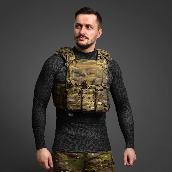 Мужской Рашгард GIG Military. Черный леопард 3XL