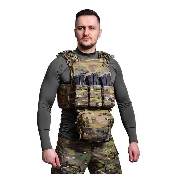 Чоловічий Рашгард GIG Military A.I.R. Чорний 2XL