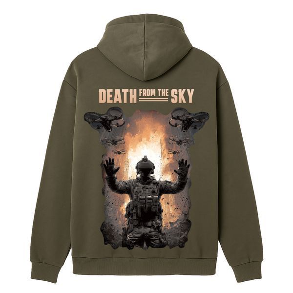 Худи Death from the Sky. Олива 3XL