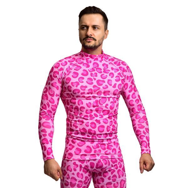 Мужской Рашгард GIG Military. Розовый леопард S