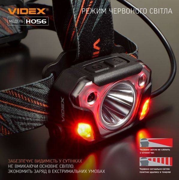 Налобный светодиодный фонарик VIDEX VLF-H056 1400Lm 6500K