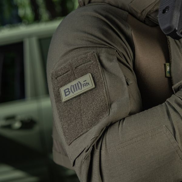 M-Tac нашивка група крові B(III) Rh(-) PVC 25х60 Olive*