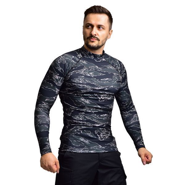 Чоловічий Рашгард GIG Military. Black Tiger Stripes Camo 2XL