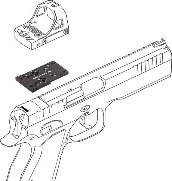 Універсальний адаптер Vector Optics на CZ Shadow 2/SP-01/P-10 C для коліматорів